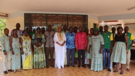 La délégation avec le personnel de l’agence de Koudougou et du Service médico-social