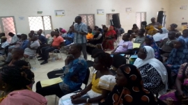 Les participants ont suivi attentivement la communication de Toussaint Bationo, Chef du service Promotion de l’Assurance volontaire